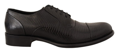 Chaussures Derby en cuir de lézard noir Dolce &amp; Gabbana