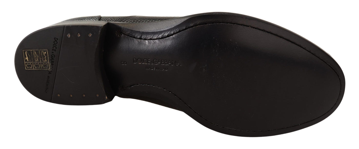 Chaussures Derby en cuir de lézard noir Dolce &amp; Gabbana