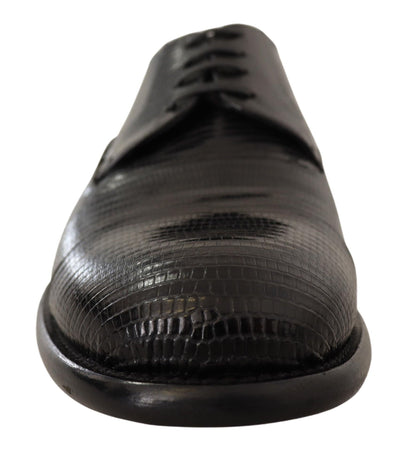 Chaussures Derby en cuir de lézard noir Dolce &amp; Gabbana
