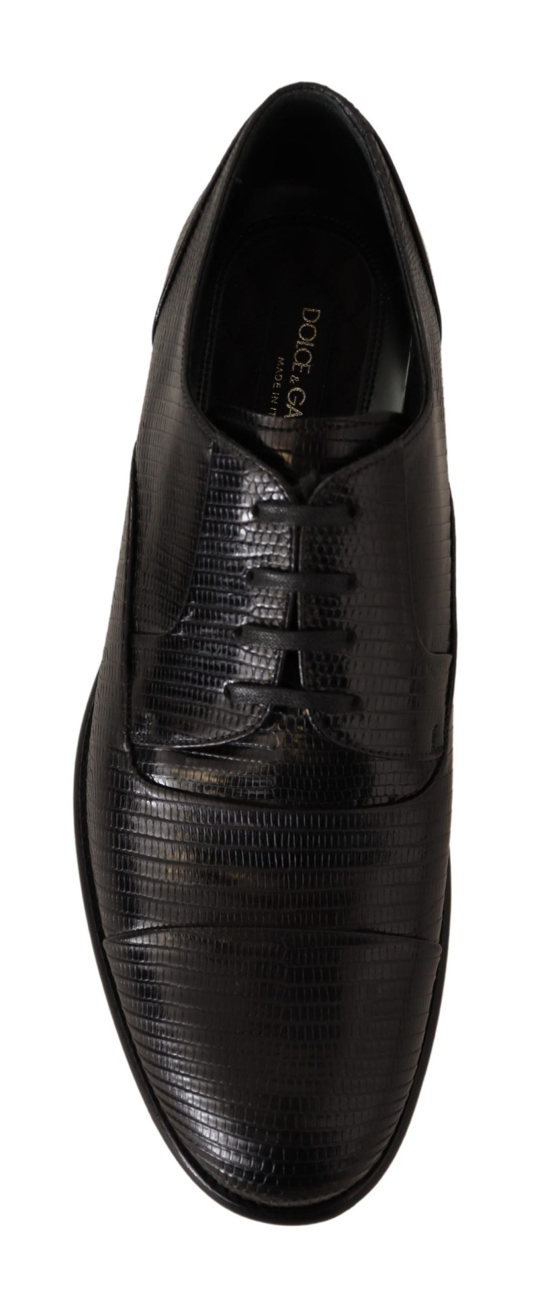 Chaussures Derby en cuir de lézard noir Dolce &amp; Gabbana