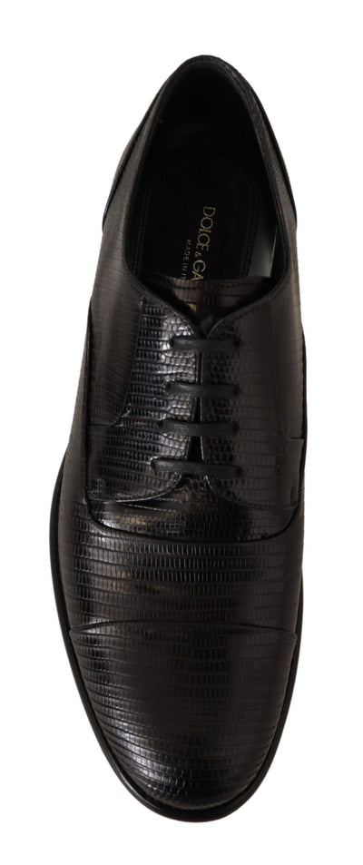 Chaussures Derby en cuir de lézard noir Dolce &amp; Gabbana