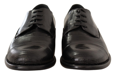 Chaussures Derby en cuir de lézard noir Dolce &amp; Gabbana