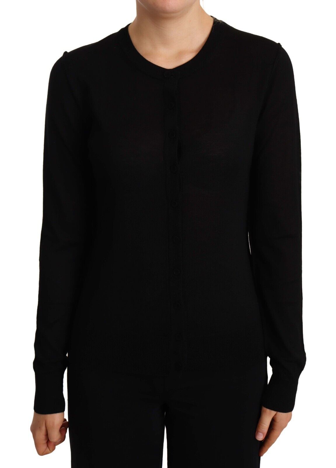 Pull ras du cou noir Dolce &amp; Gabbana en laine STAFF