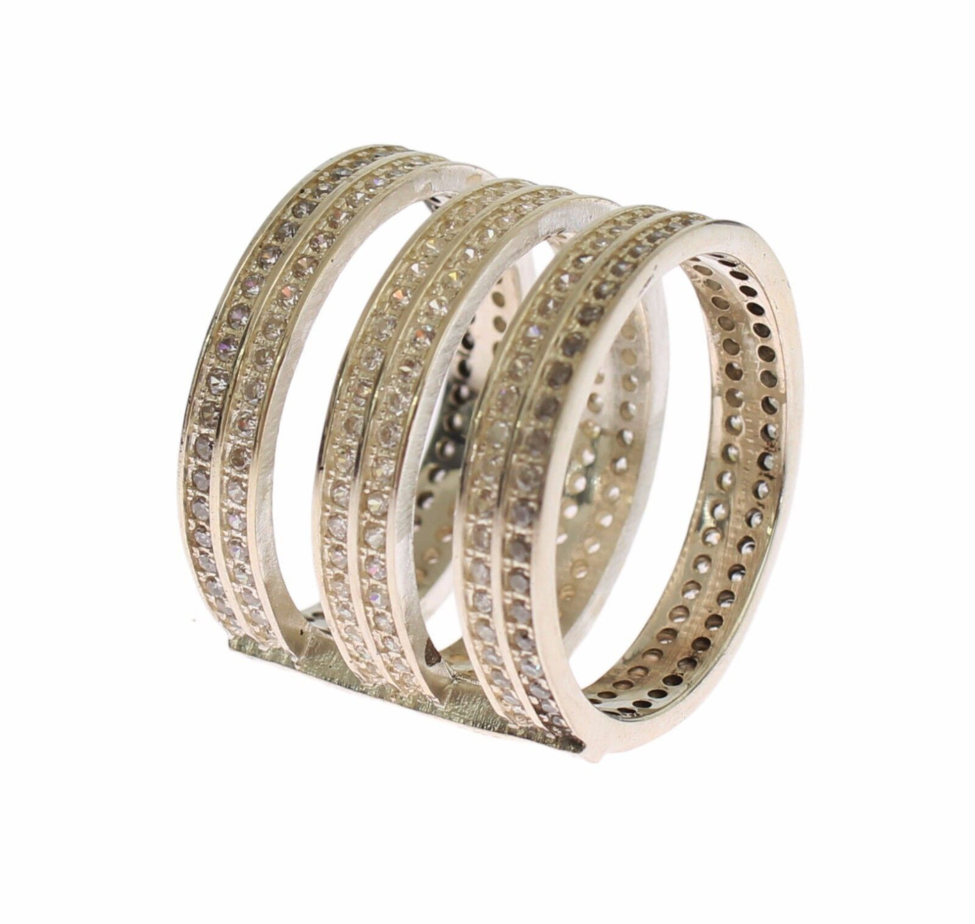 Nialaya authentieke damesring met heldere zirkonia van 925 sterling zilver