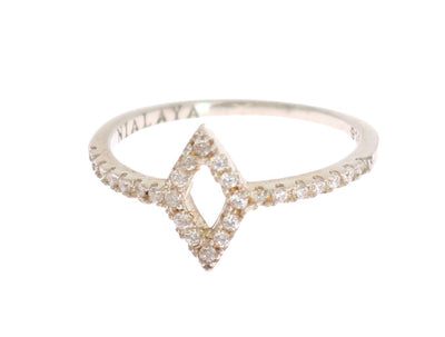 Nialaya Zilveren Rhombus Dames Ring met Heldere CZ 925 Zilveren