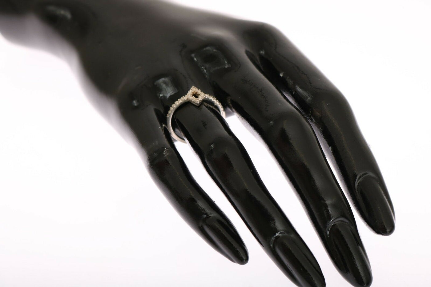 Nialaya Zilveren Rhombus Dames Ring met Heldere CZ 925 Zilveren