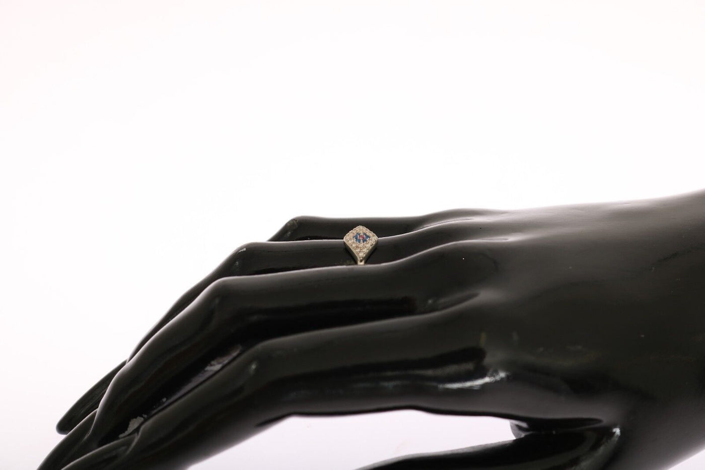 Nialaya Blue Red CZ 925 Zilveren Dames Heldere Ring