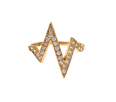 Nialaya gouden 925 zilveren damesring met heldere zirkonia 18K