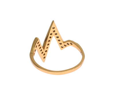 Nialaya gouden 925 zilveren damesring met heldere zirkonia 18K