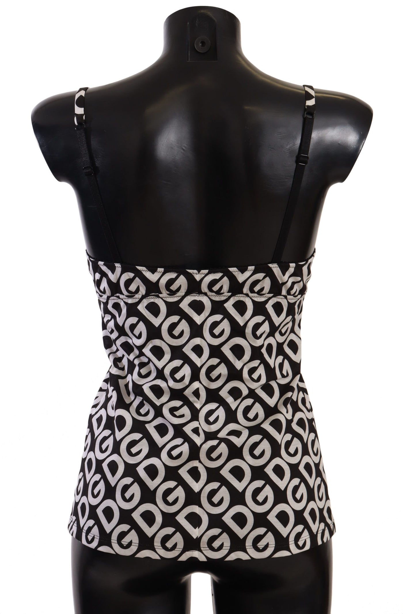 Dolce &amp; Gabbana Zwart Wit Logo Print Camisole Top Ondergoed