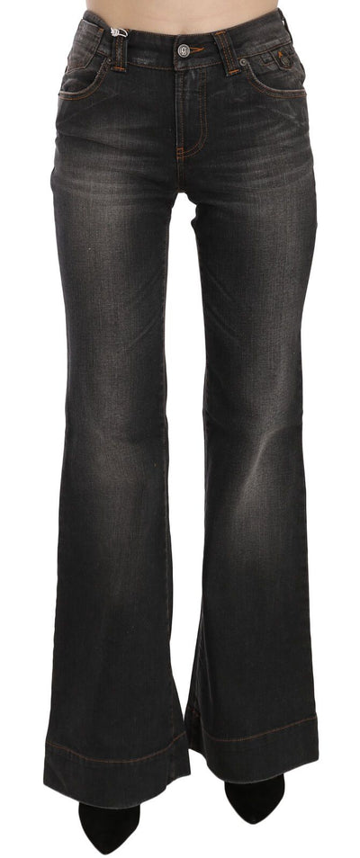 John Galliano Zwarte Gewassen Mid Waist Flared Denim Casual Jeans