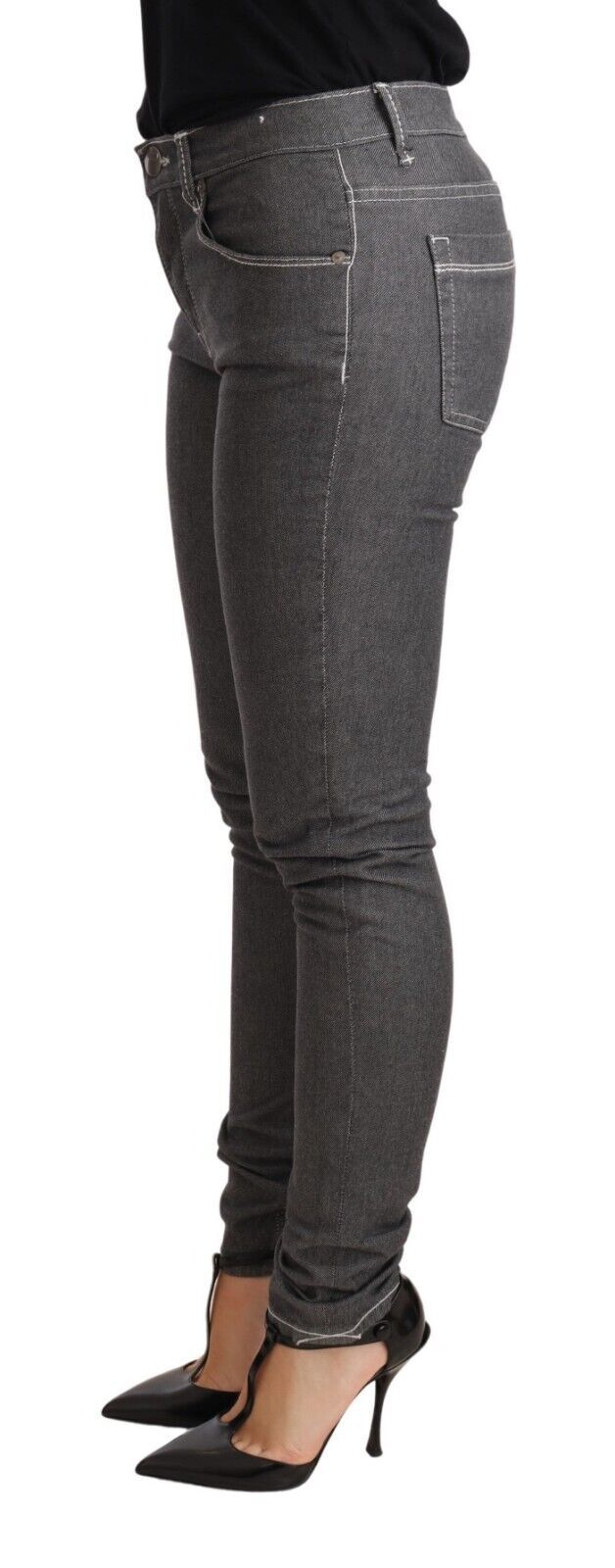 Jean skinny taille basse gris Acht