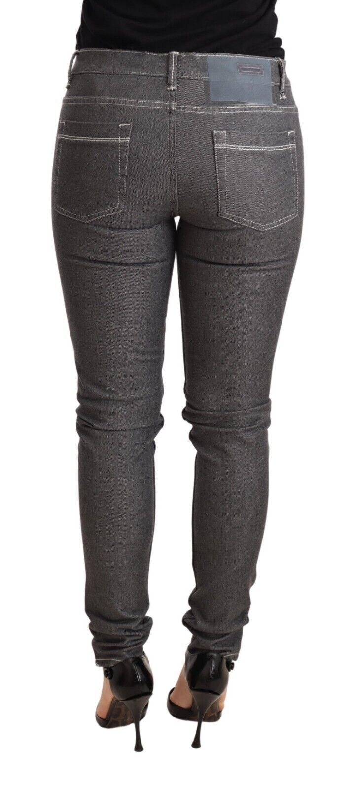 Jean skinny taille basse gris Acht
