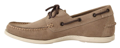 Mocassins bas en daim beige Pollini pour homme, chaussures décontractées
