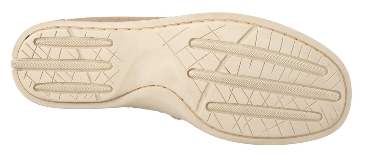 Mocassins bas en daim beige Pollini pour homme, chaussures décontractées