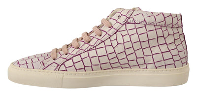 HIDE &amp; JACK Witte Bordeaux Leren Casual Veterschoenen