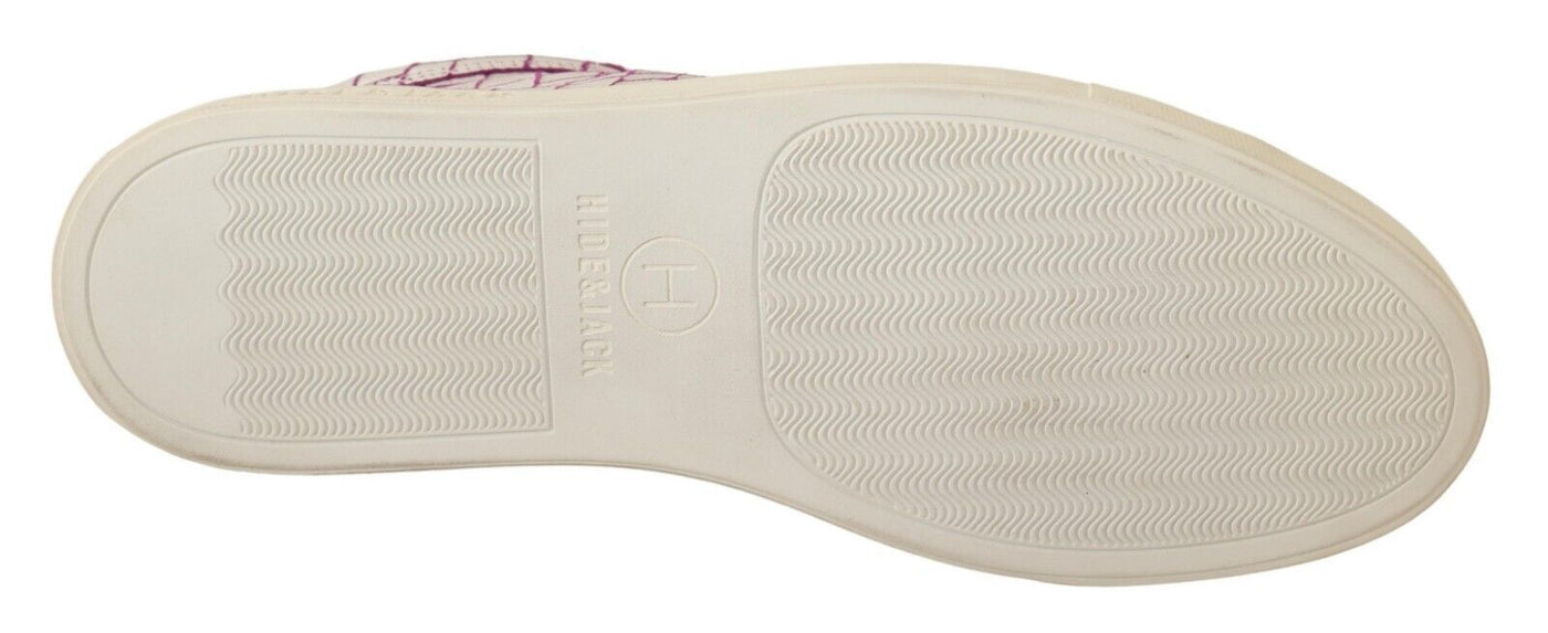 HIDE &amp; JACK Witte Bordeaux Leren Casual Veterschoenen