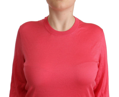 Pull ras du cou en soie rose Dolce &amp; Gabbana