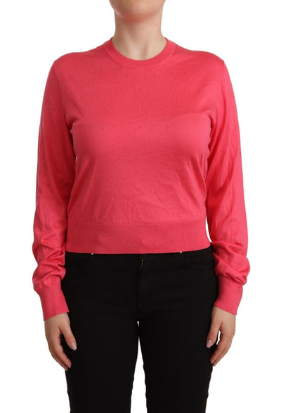 Pull ras du cou en soie rose Dolce &amp; Gabbana