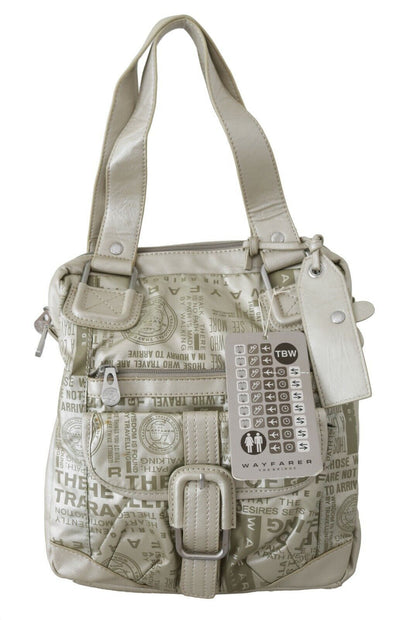 Sac à main blanc imprimé WAYFARER en tissu à bandoulière