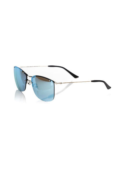 Lunettes de soleil Frankie Morello argentées métallisées pour homme