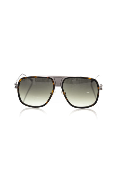 Lunettes de soleil Frankie Morello en fibre métallique marron pour homme