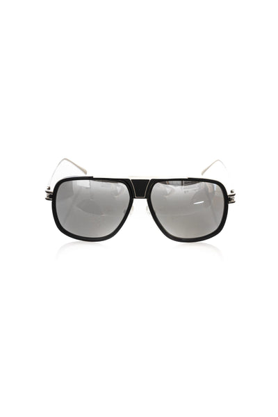Lunettes de soleil noires métallisées pour homme Frankie Morello