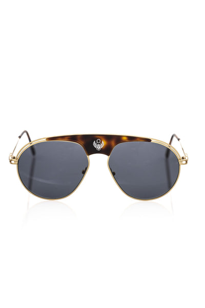 Lunettes de soleil métallisées marron Frankie Morello pour homme