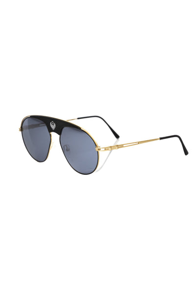 Lunettes de soleil noires métallisées Frankie Morello pour homme