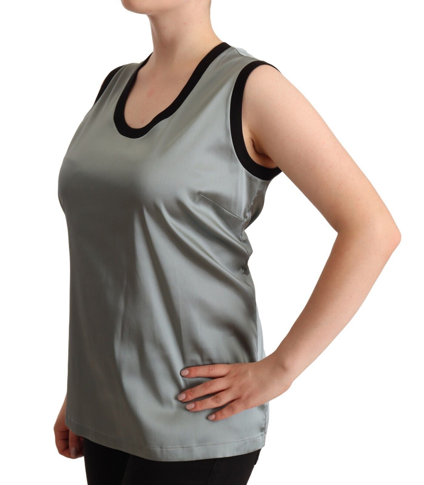 Dolce &amp; Gabbana Zilveren Ronde Hals Mouwloos Casual Tanktop
