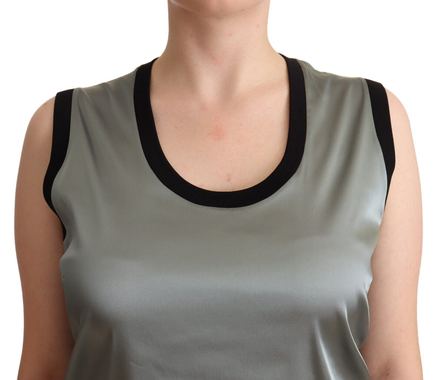 Dolce &amp; Gabbana Zilveren Ronde Hals Mouwloos Casual Tanktop