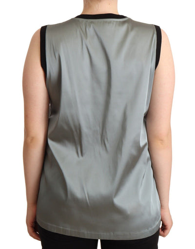 Dolce &amp; Gabbana Zilveren Ronde Hals Mouwloos Casual Tanktop