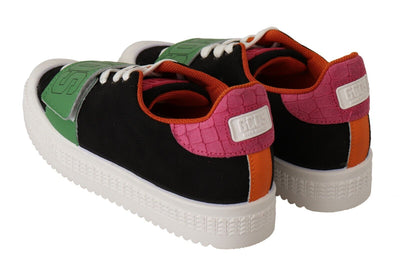 Baskets basses à lacets en daim multicolore GCDS pour femmes