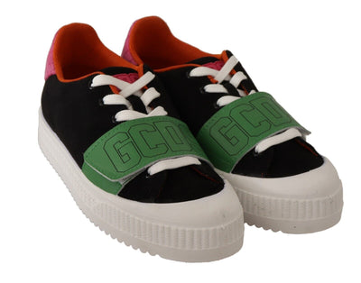 Baskets basses à lacets en daim multicolore GCDS pour femmes