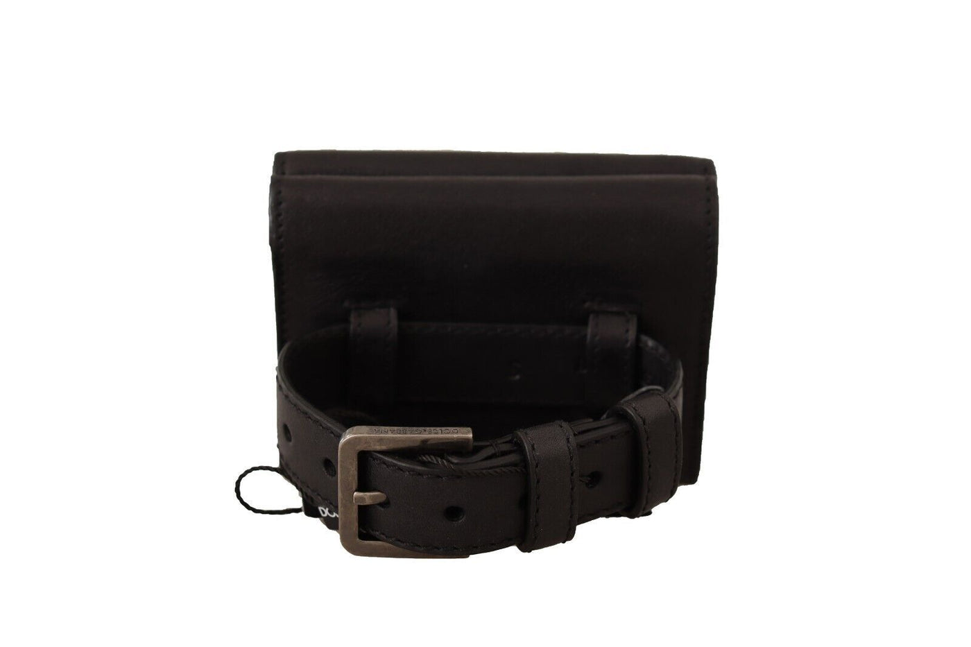 Dolce &amp; Gabbana Zwarte Leren Drievoudige Portemonnee Riem Multi Kit Portemonnee