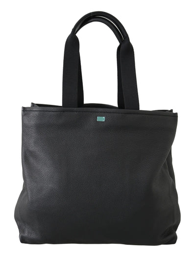 Sac fourre-tout de voyage en cuir noir Dolce &amp; Gabbana #DGFAMILY