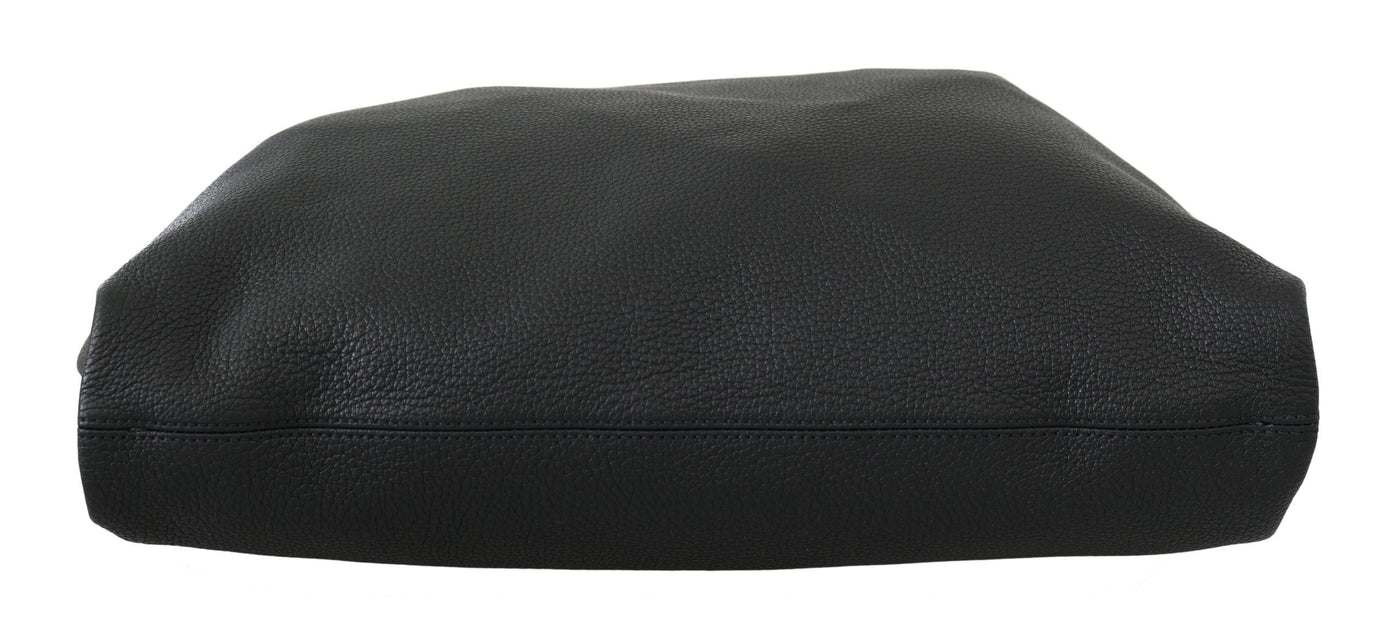 Sac fourre-tout de voyage en cuir noir Dolce &amp; Gabbana #DGFAMILY