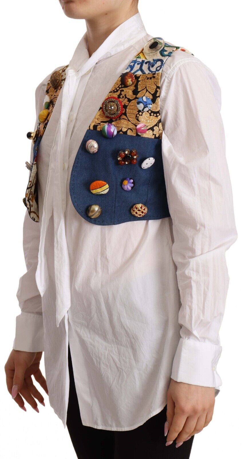 Dolce &amp; Gabbana - Manteau tailleur multicolore orné - Haut en coton