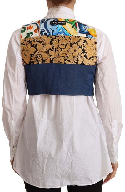 Dolce &amp; Gabbana - Manteau tailleur multicolore orné - Haut en coton