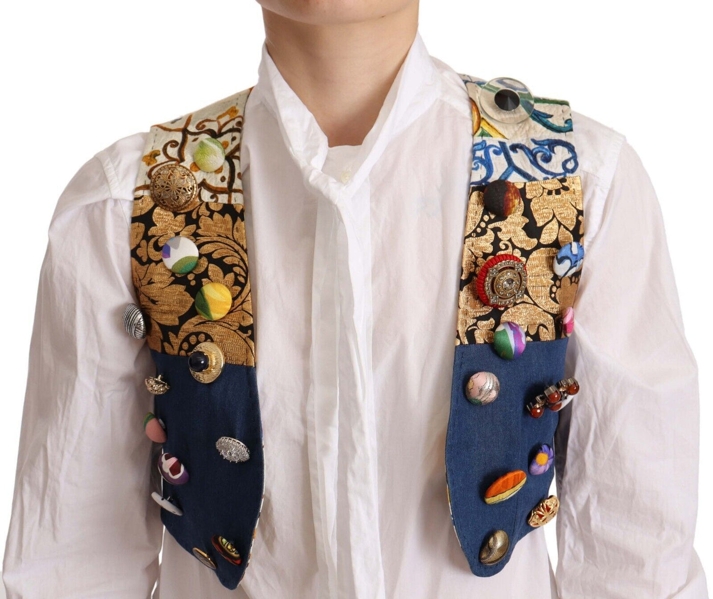 Dolce &amp; Gabbana - Manteau tailleur multicolore orné - Haut en coton