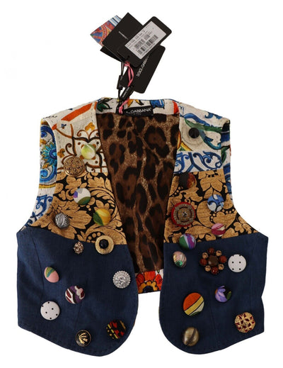 Dolce &amp; Gabbana - Manteau tailleur multicolore orné - Haut en coton