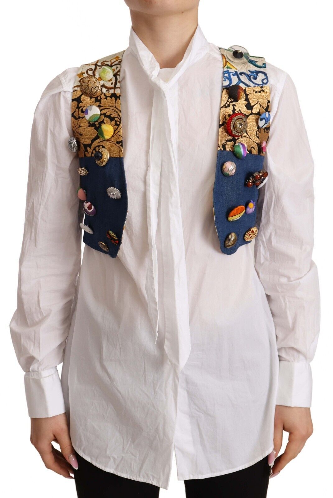 Dolce &amp; Gabbana - Manteau tailleur multicolore orné - Haut en coton