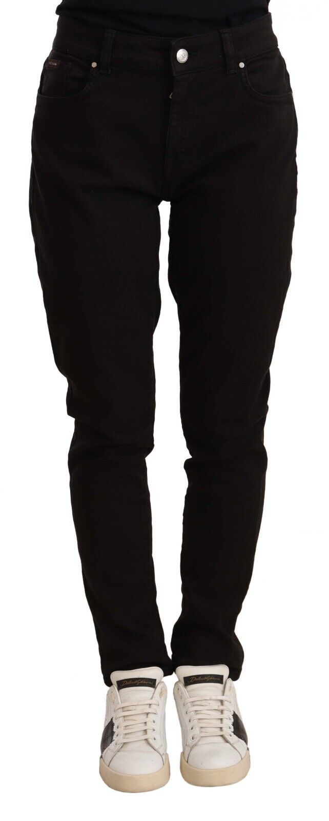 Dolce &amp; Gabbana Zwarte Skinny Slim Denim Katoenen Stretch Jeans