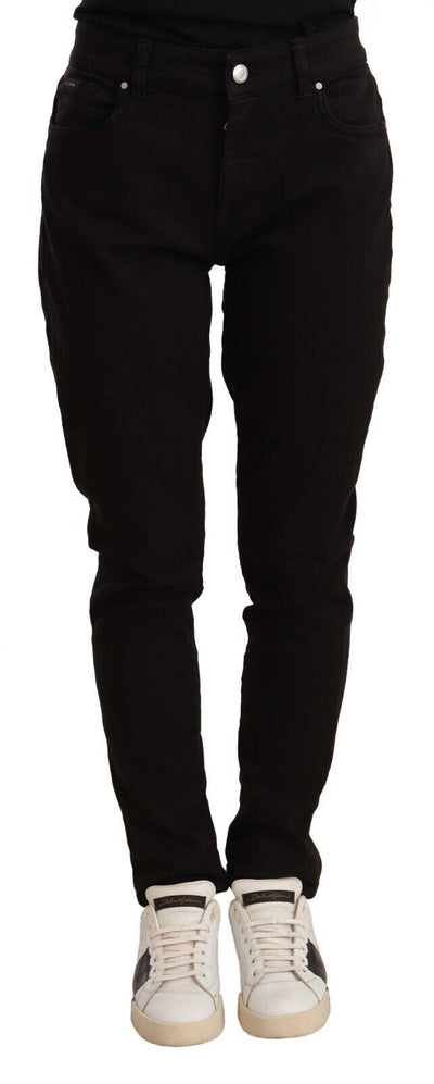 Dolce &amp; Gabbana Zwarte Skinny Slim Denim Katoenen Stretch Jeans