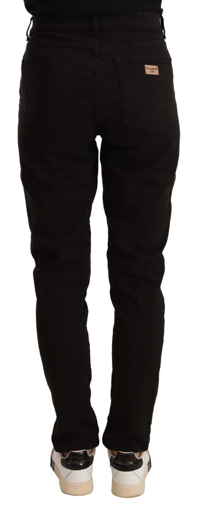 Dolce &amp; Gabbana Zwarte Skinny Slim Denim Katoenen Stretch Jeans