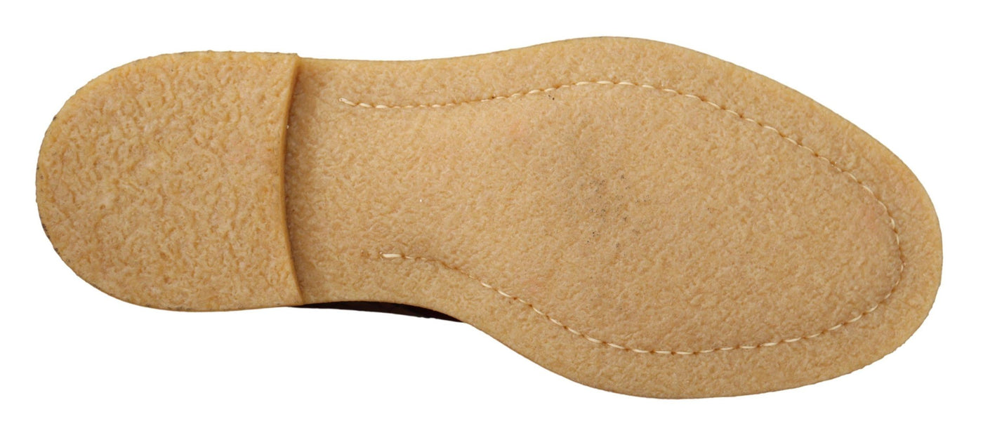 Dolce &amp; Gabbana Bordeaux Fluwelen Exotische Leren Schoenen