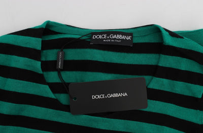 Pull en soie et cachemire vert et noir Dolce &amp; Gabbana