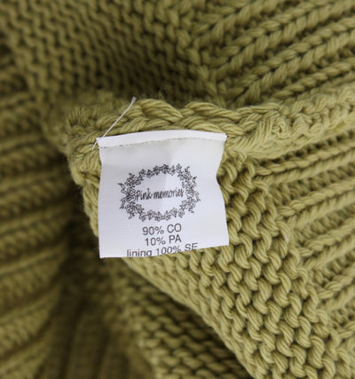 Pull sans manches en tricot de coton mélangé vert PINK MEMORIES