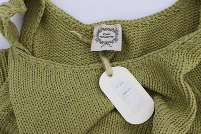 Pull sans manches en tricot de coton mélangé vert PINK MEMORIES