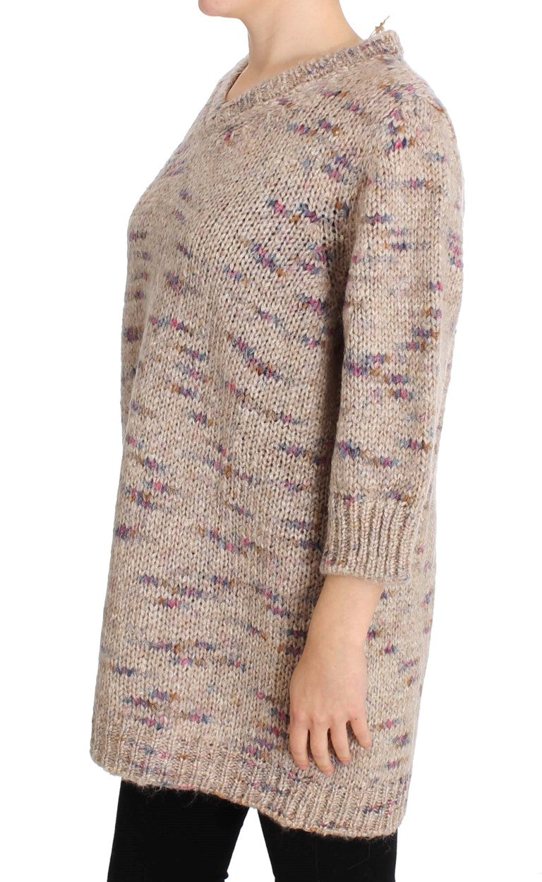 Pull oversize en laine mélangée beige PINK MEMORIES